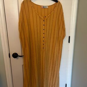 FP Beach Mustard Striped Dress